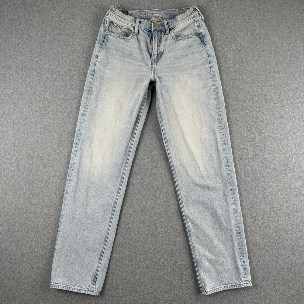 American Eagle Jeans Womens 2 Light Wash 90s Straight High Rise Denim Pants